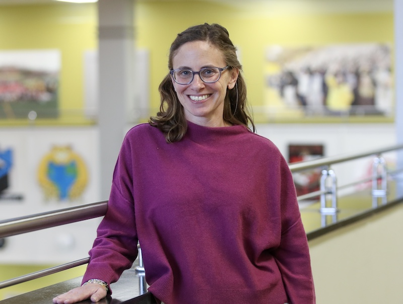 Portrait of Jennie Rich in the Glassboro campus student center