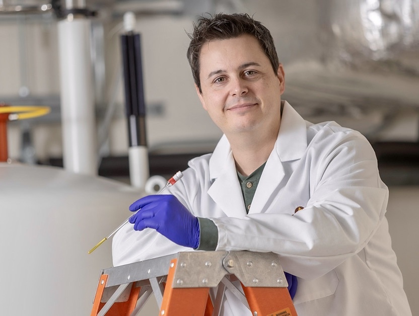 Rowan University professor Nathaniel Nucci in their laboratory.